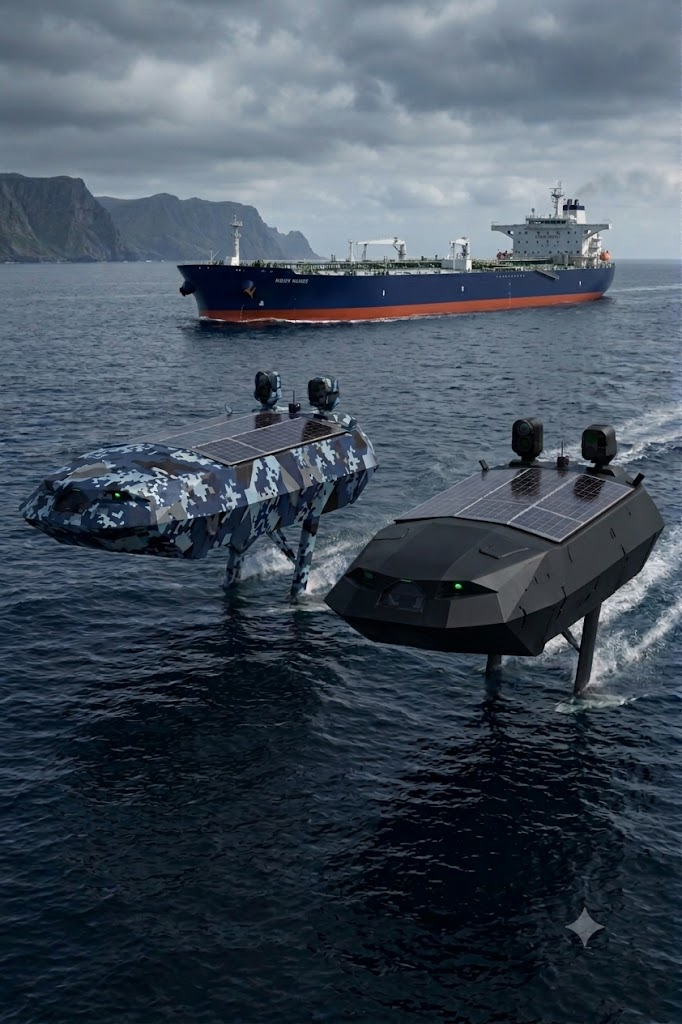 The Black and The Blue Marlin USVs operating together